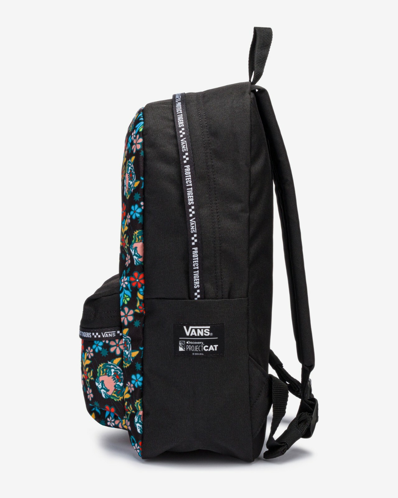 NWT VANS PROJECT CAT REALM BACKPACK 22L Travel Gym School Bag BLACK MULTI Tigers