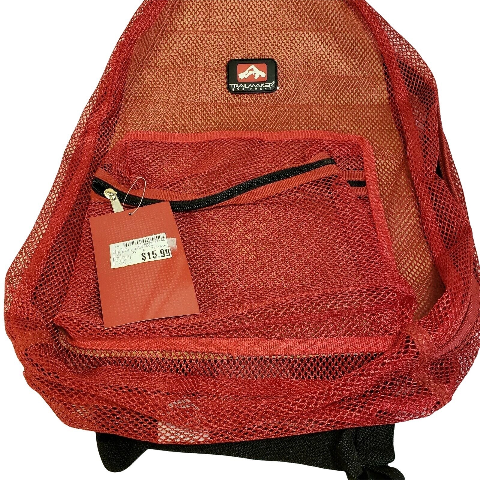 Red Mesh Backpack Transparent See Through Backpack with Padded Straps