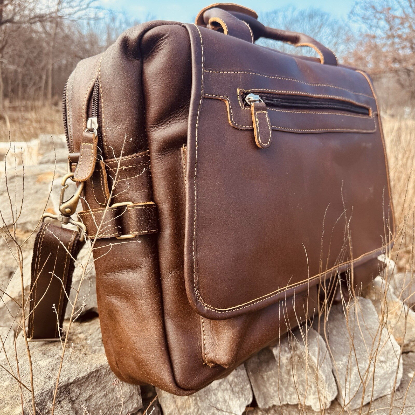 Broken Arrow Adventure Co. Leather Pilot Bag