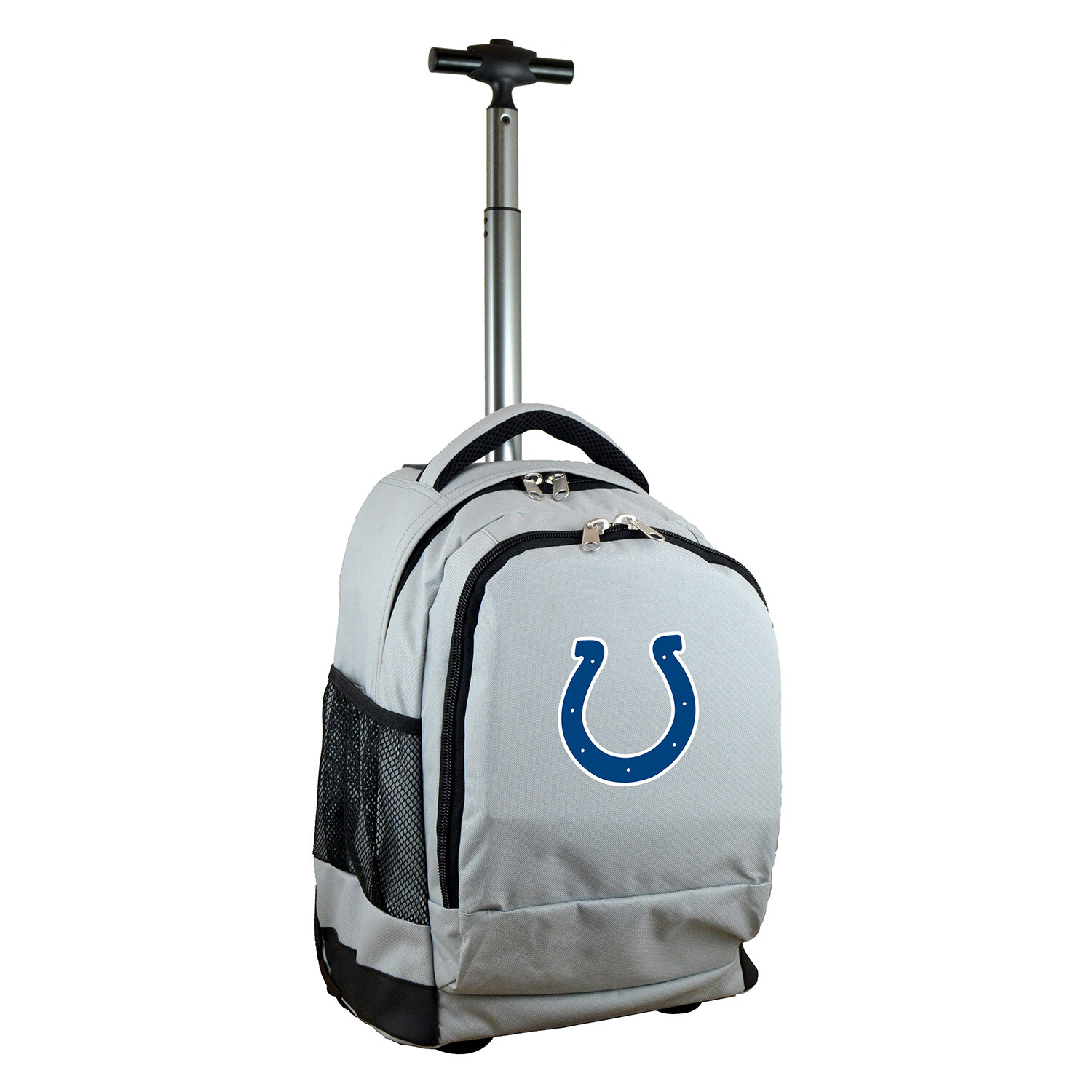 NFL Indianapolis Colts 19” Gray Premium Wheeled Backpack 19″H x 13″W x 7 1/2″D