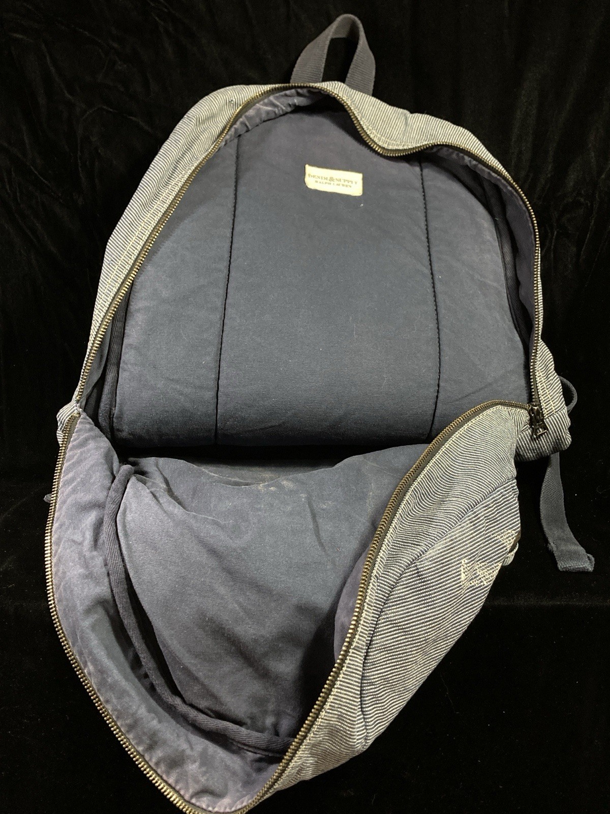 Ralph Lauren Denim Supply Backpack Hickory Stripe Paint Splatter DSRL