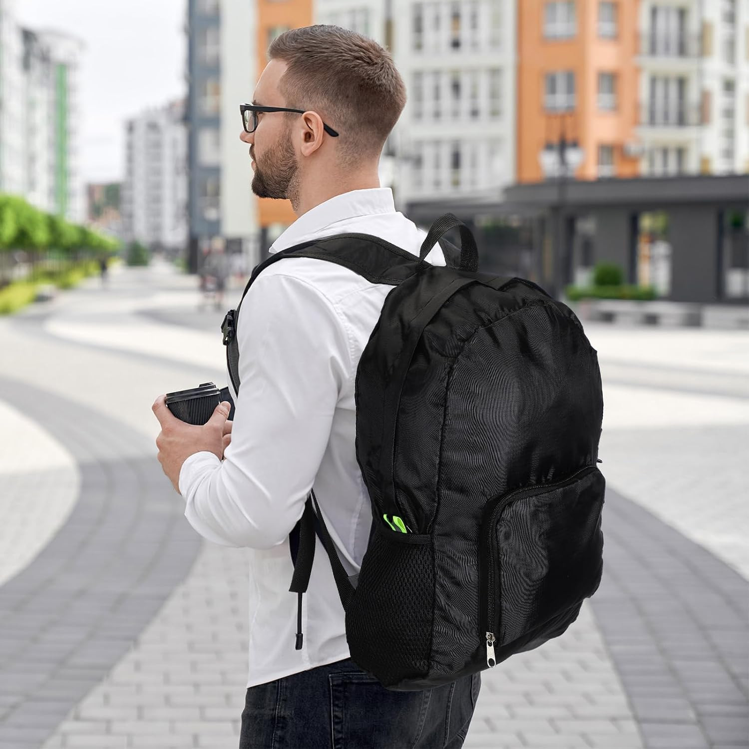 Bulk 10-Pack 17″ Classic Lightweight Foldable Backpacks – Multicolor