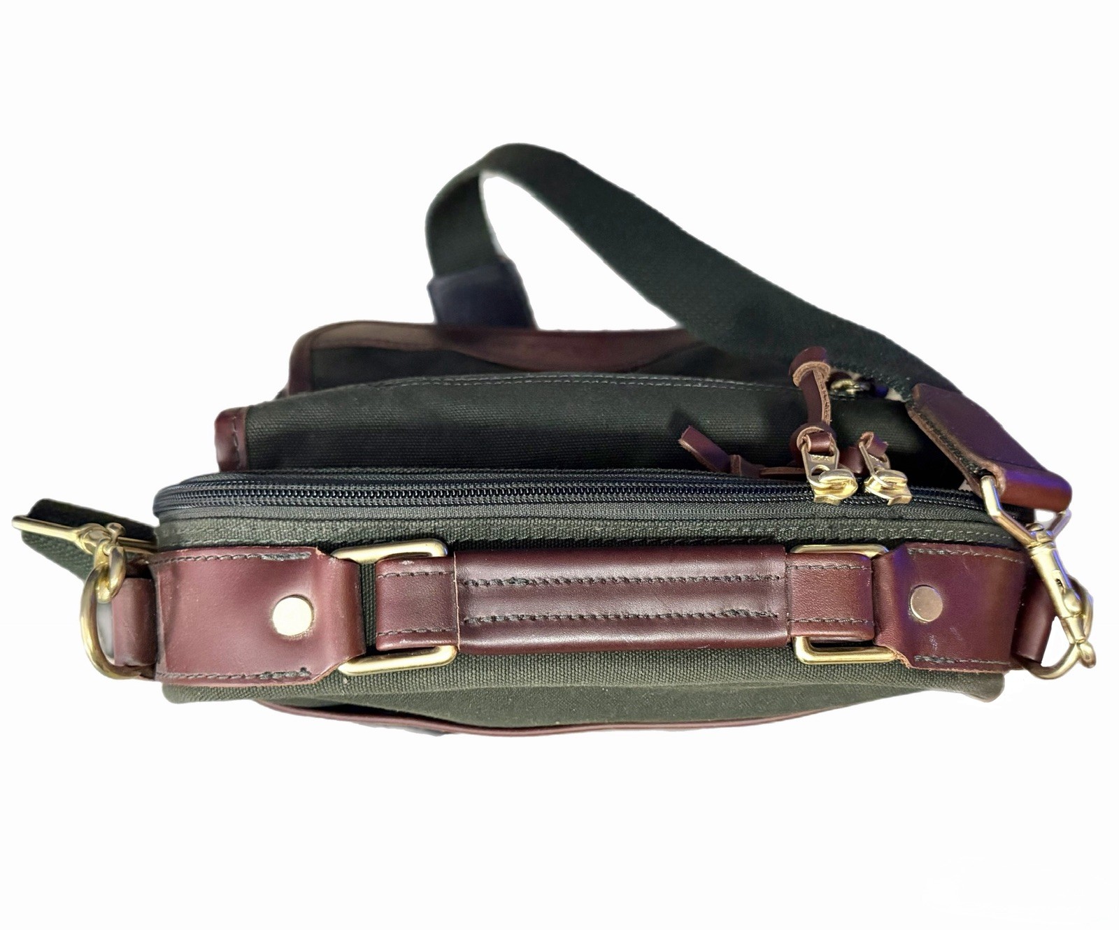 Orvis Battenkill Perfect Pack Green Canvas Leather Shoulder Bag 57PK-4000