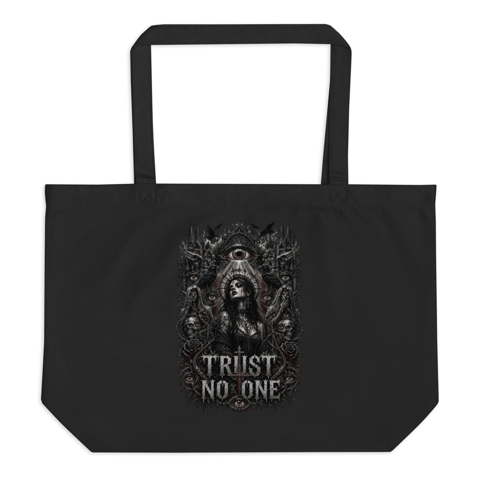 Sick Satisfaction – TRUST NO ONE – Dark Gothic Tote Bag
