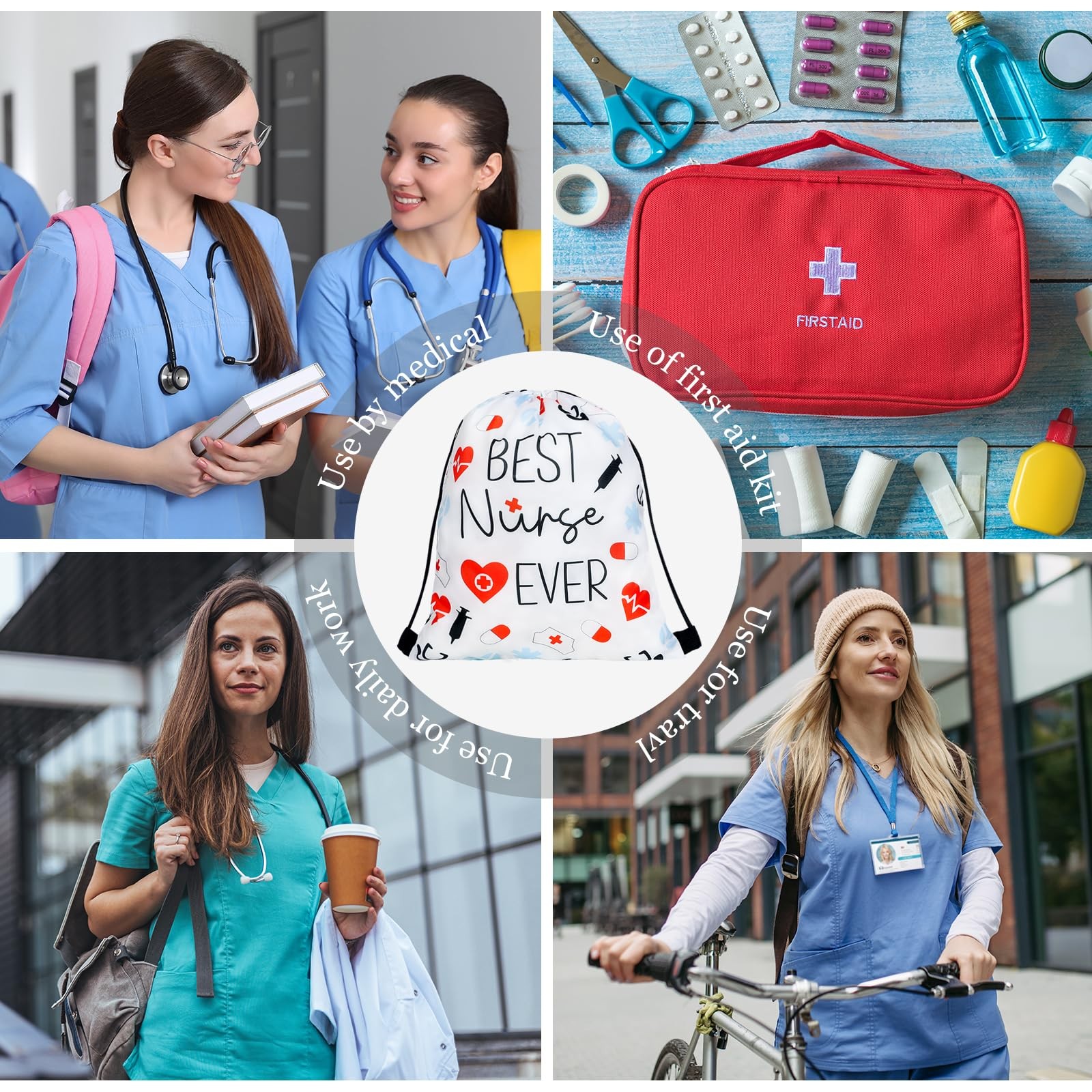 Nurse Gift Drawstring Backpack 12x10in 24 Pieces – Perfect for Appreciation Week