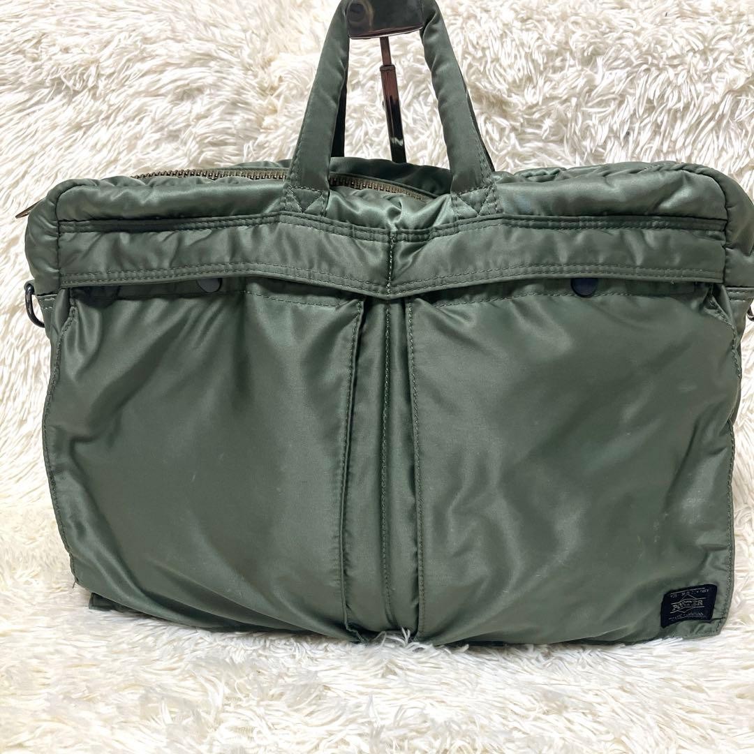 PORTER Yoshida Tanker 2Way Briefcase Shoulder Bag Sage Green Made in Japan