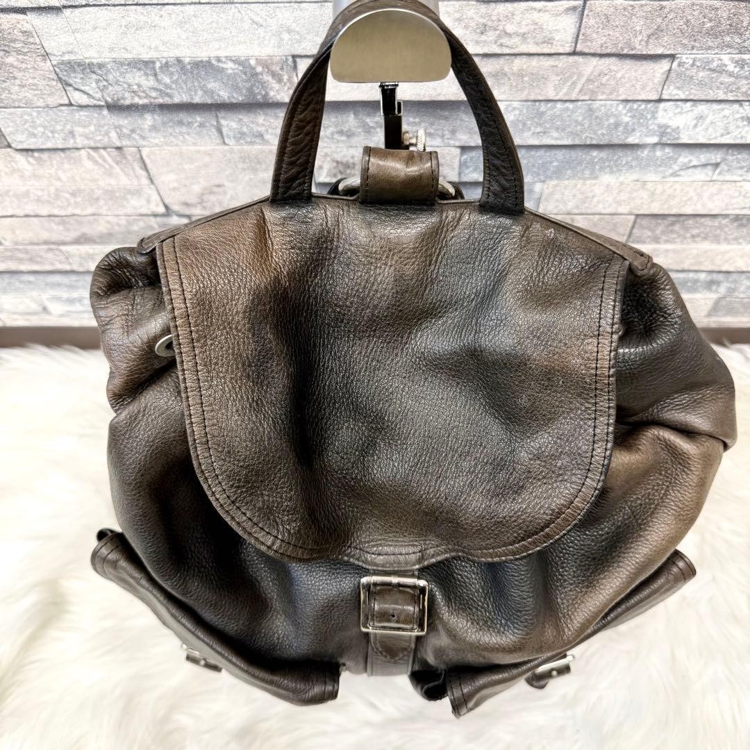 Porter Cortina Leather Backpack Rucksack Drawstring Bag Yoshida Japan Vintage