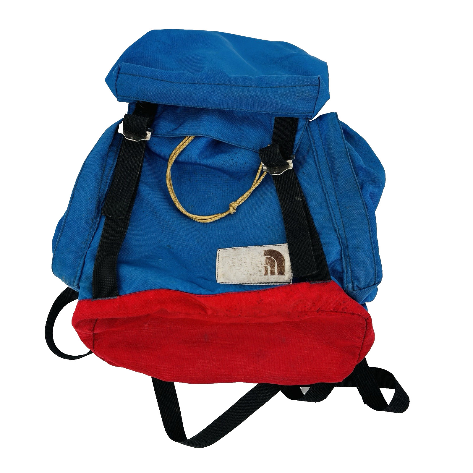 70s-80s Vintage The North Face Brown Label Blue Red Nylon Daypack Backpack