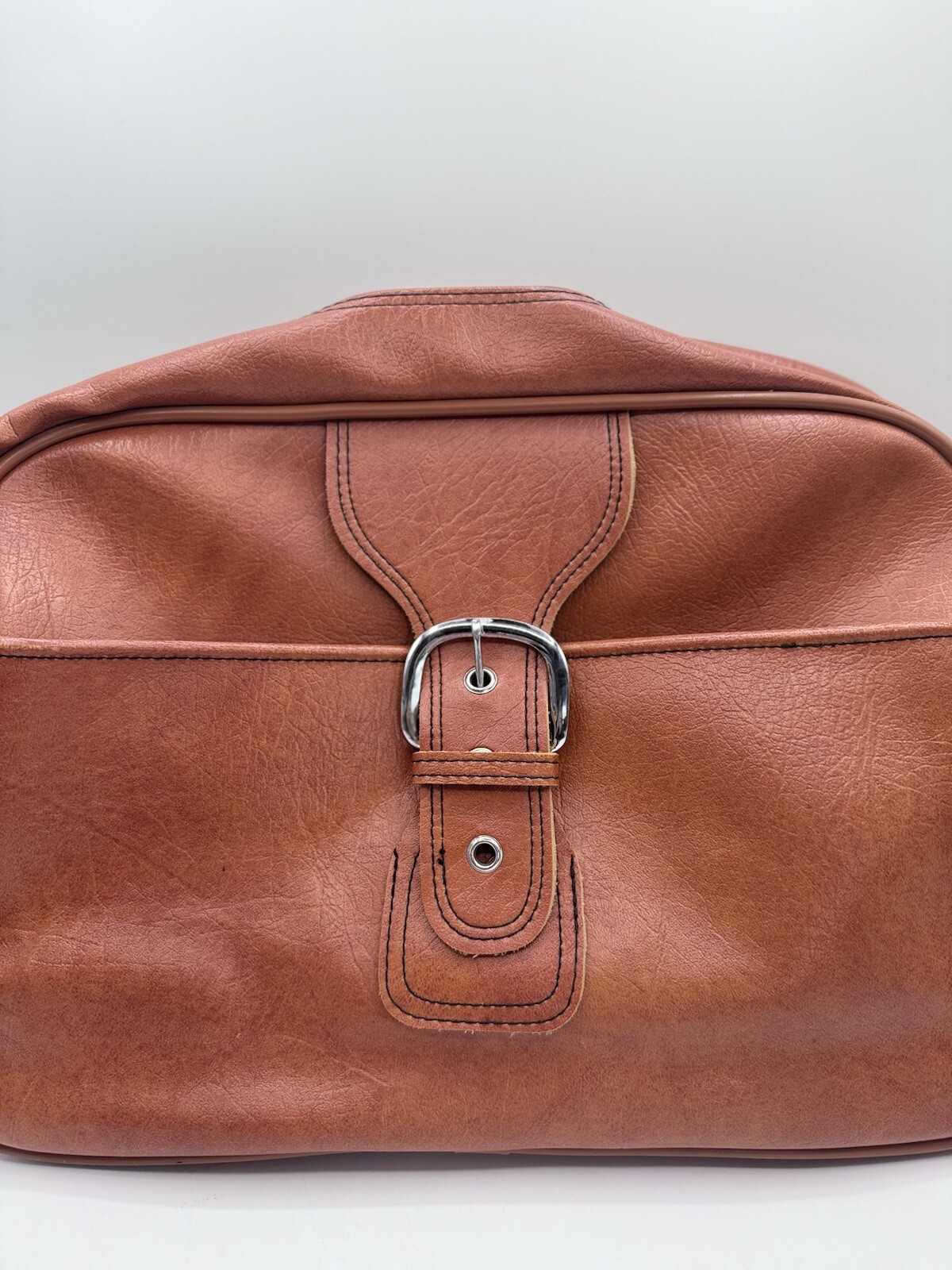 Vintage Sears Leather Bag Briefcase Carry-On Travel Hobo 18″x 11″x 6.5″