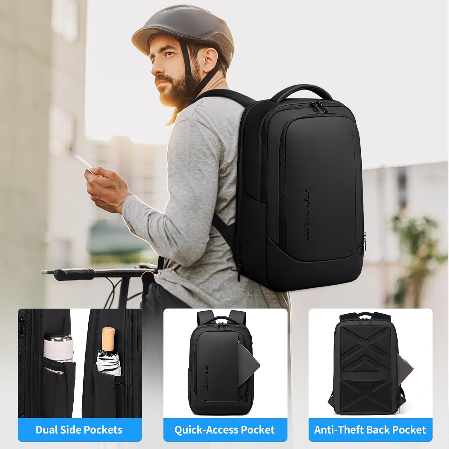 Versatile Expandable Laptop Backpack with USB for Work, Travel & Commute