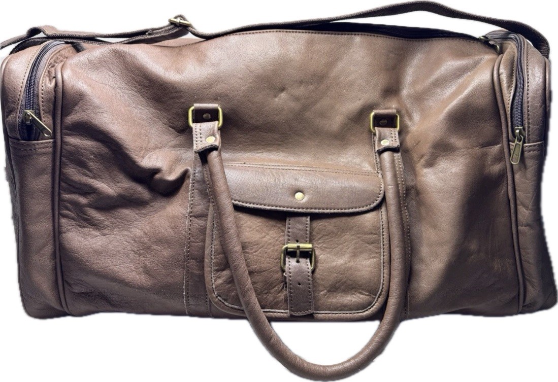 Buffalo Leather Duffel Bag 23” Sherpa Lined Brown NWT by Lord & Field