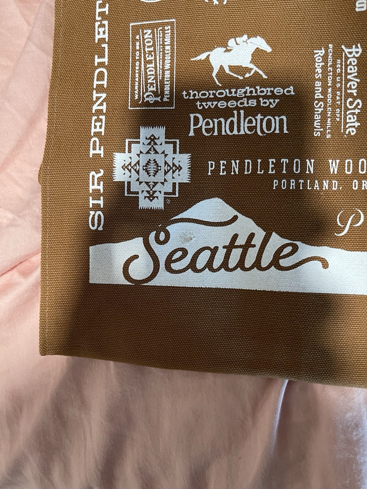 Pendleton Seattle Shopper Maptote Brown Bag NEW
