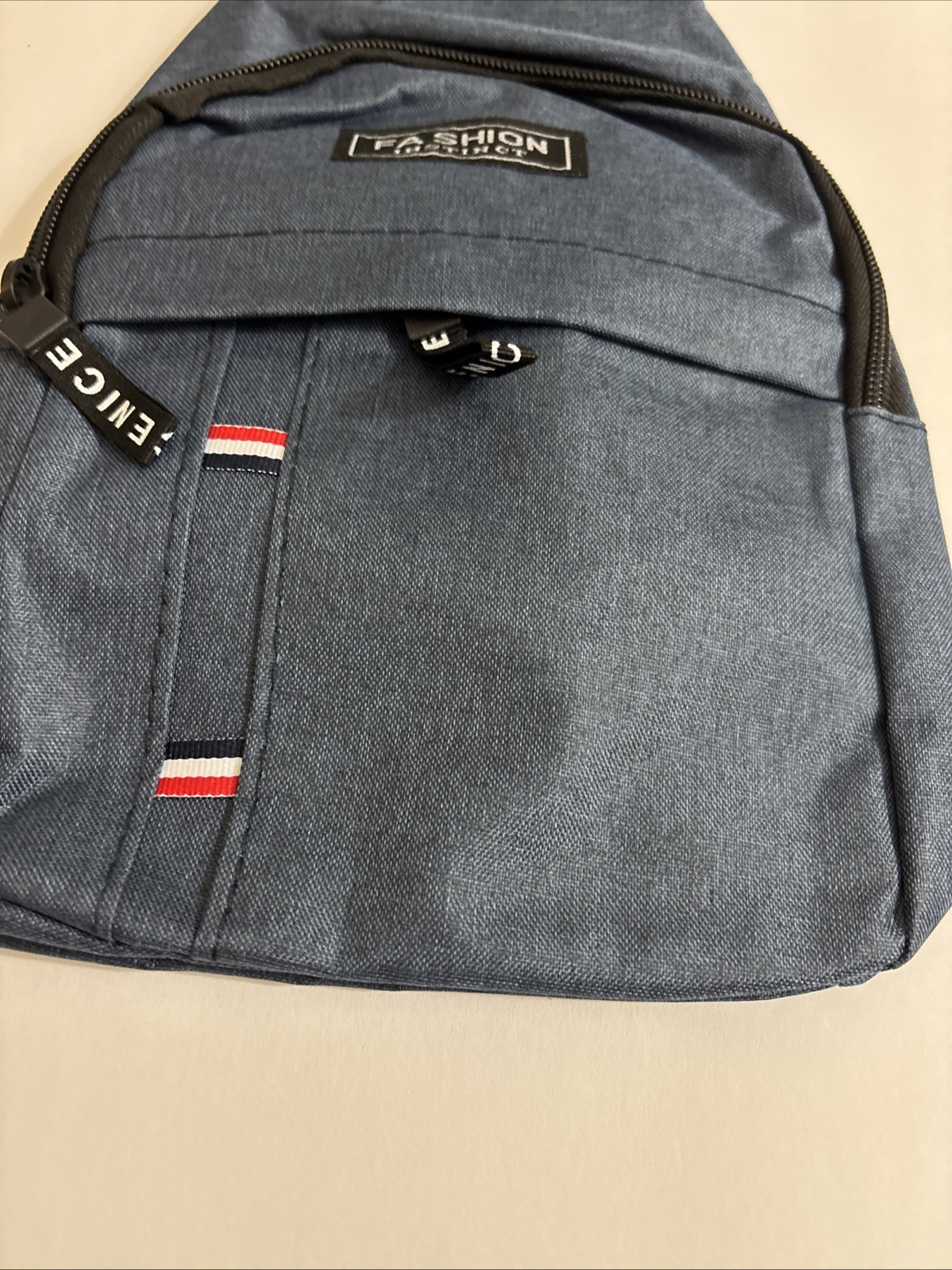 Denim Crossbody Shoulder Bag Adjustable Travel Backpack by Fashion Instinct