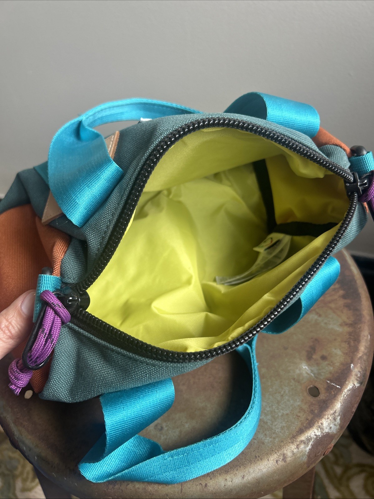 Mini Topo Designs Duffel Bag. Made From Recycled Nylon Designed In Colorado USA