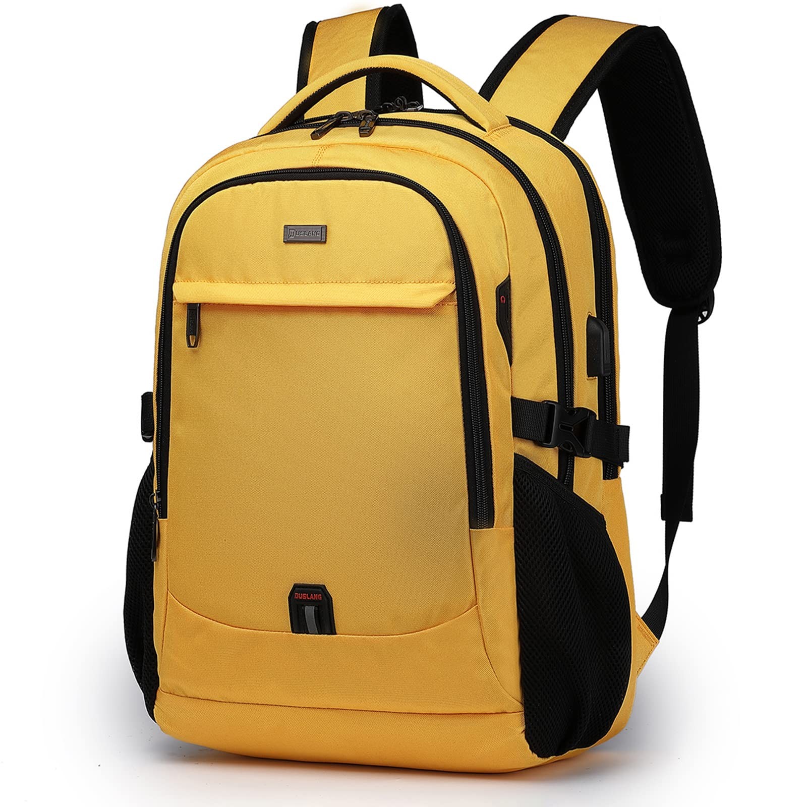 17 Inch Laptop Backpack Travel Water Resistant College Women Charging Yellow