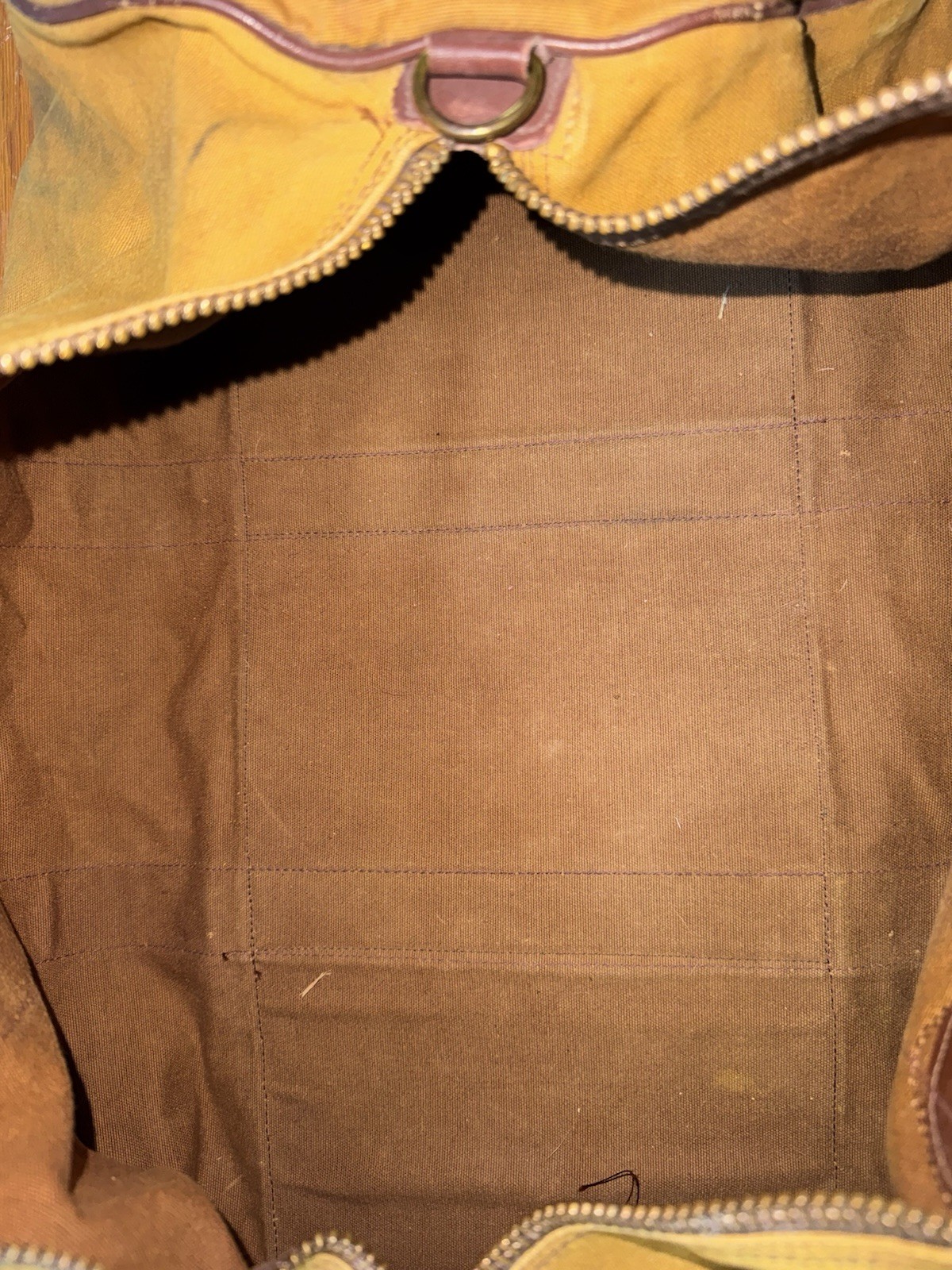 Vintage 70s LL Bean Leather Bottom Canvas Duffle Bag Sportsman Script Tag USA