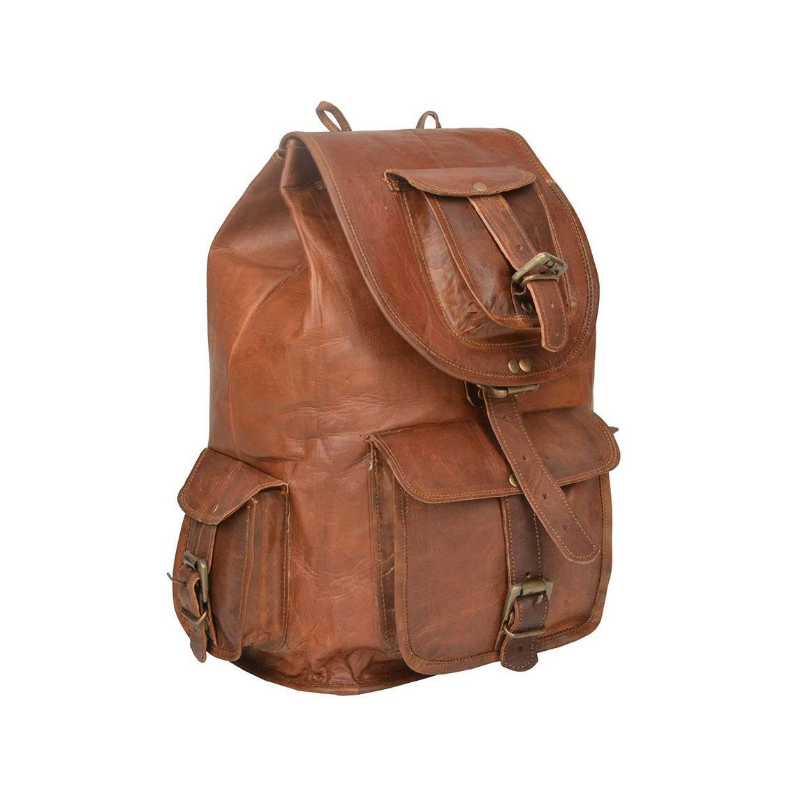 Backpack Rucksack Messenger Bag Men’s Genuine Leather Vintage Laptop Satchel