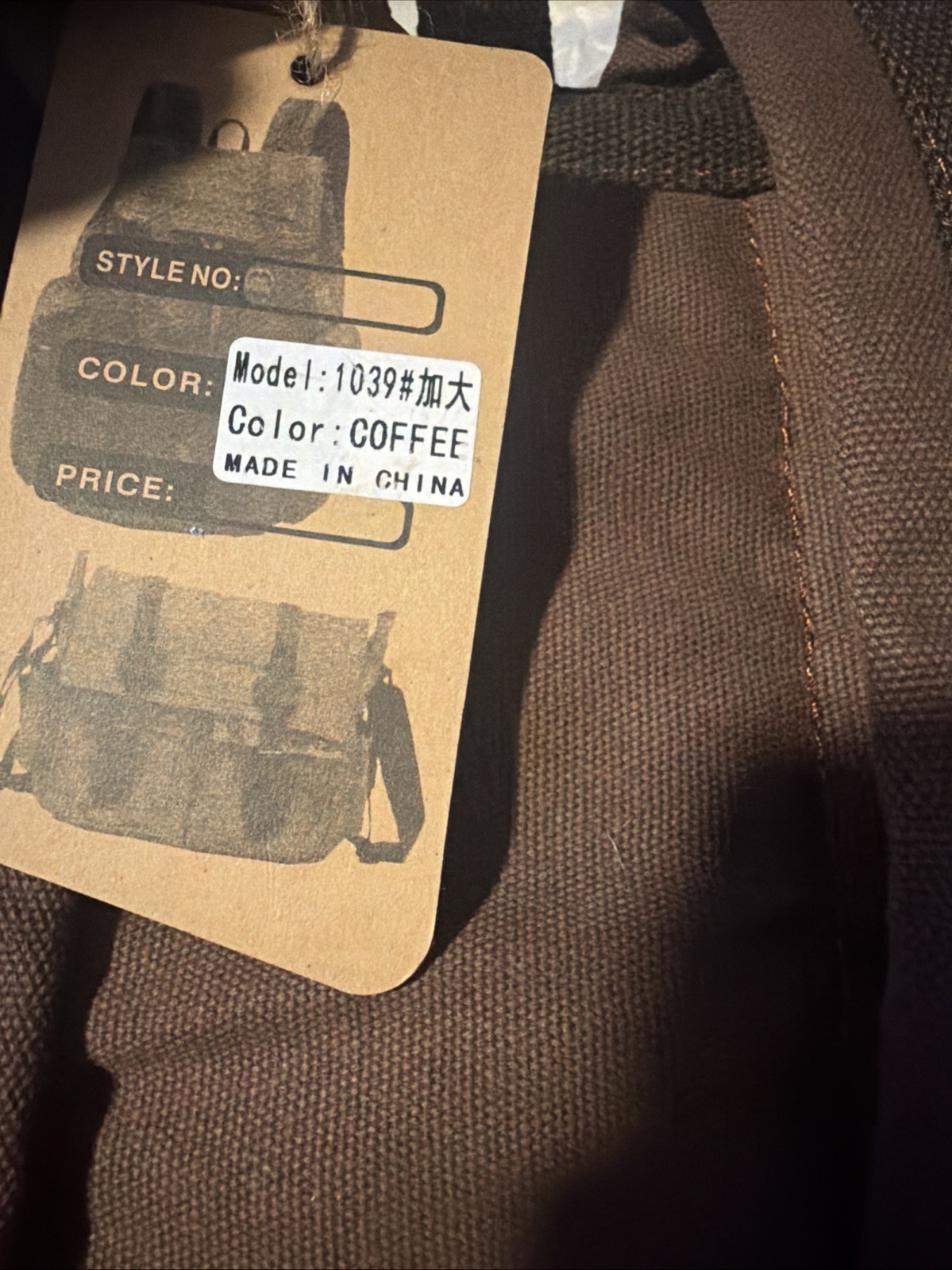 Augur Jans Brown Canvas Backpack Leather Trim Rucksack Mens Womens Bag