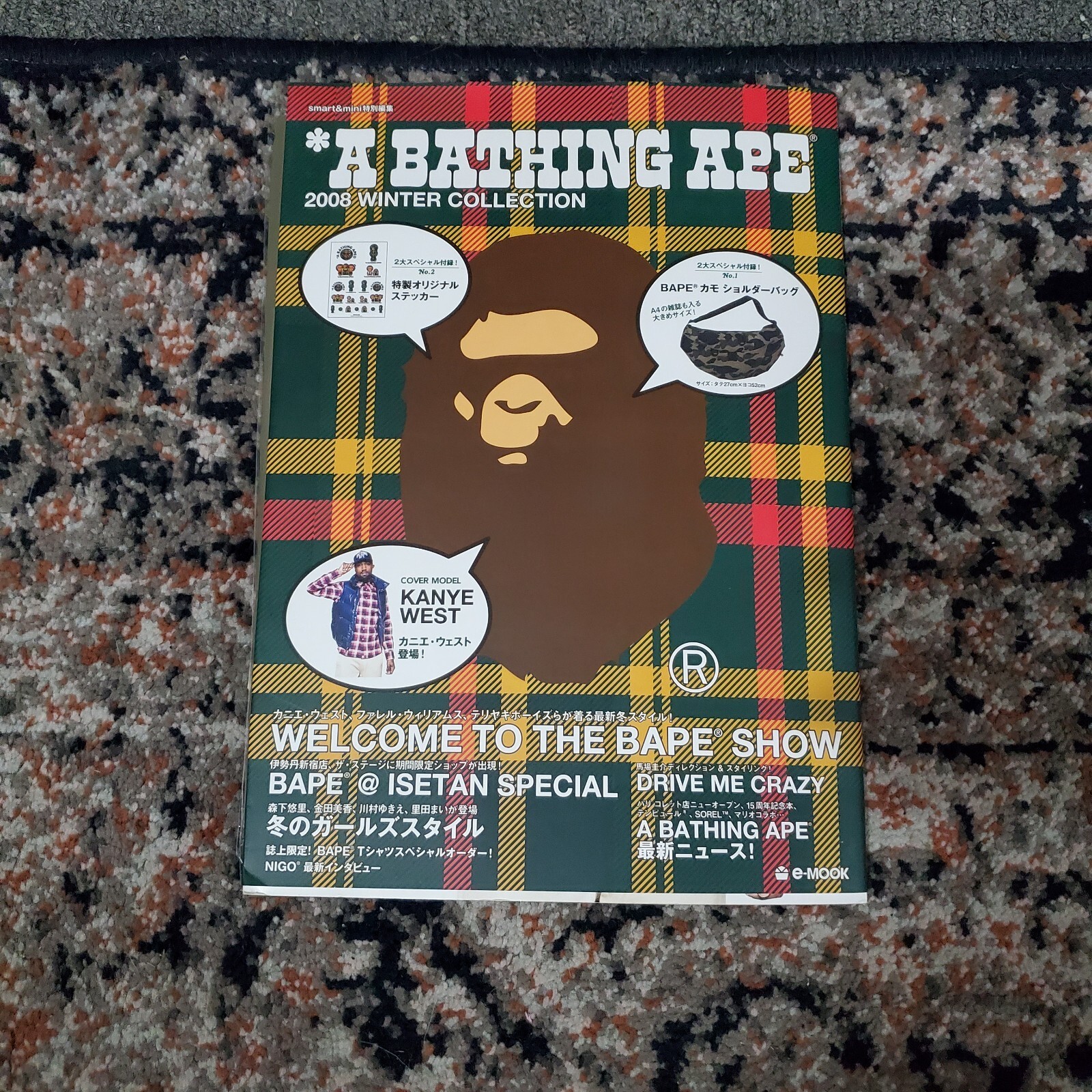 A BATHING APE 2008 A/W MOOK + Shoulder bag & Stickers [BRAND NEW] Nigo Bape