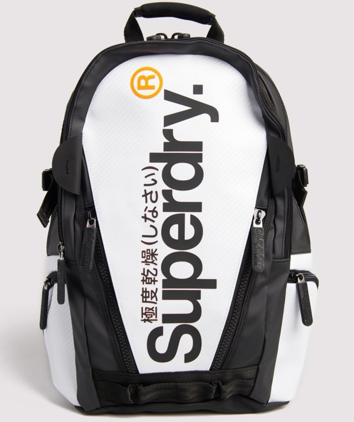 Superdry White Tarp Tech Backpack Travel Sport School Laptop Bag 21L Water Zip