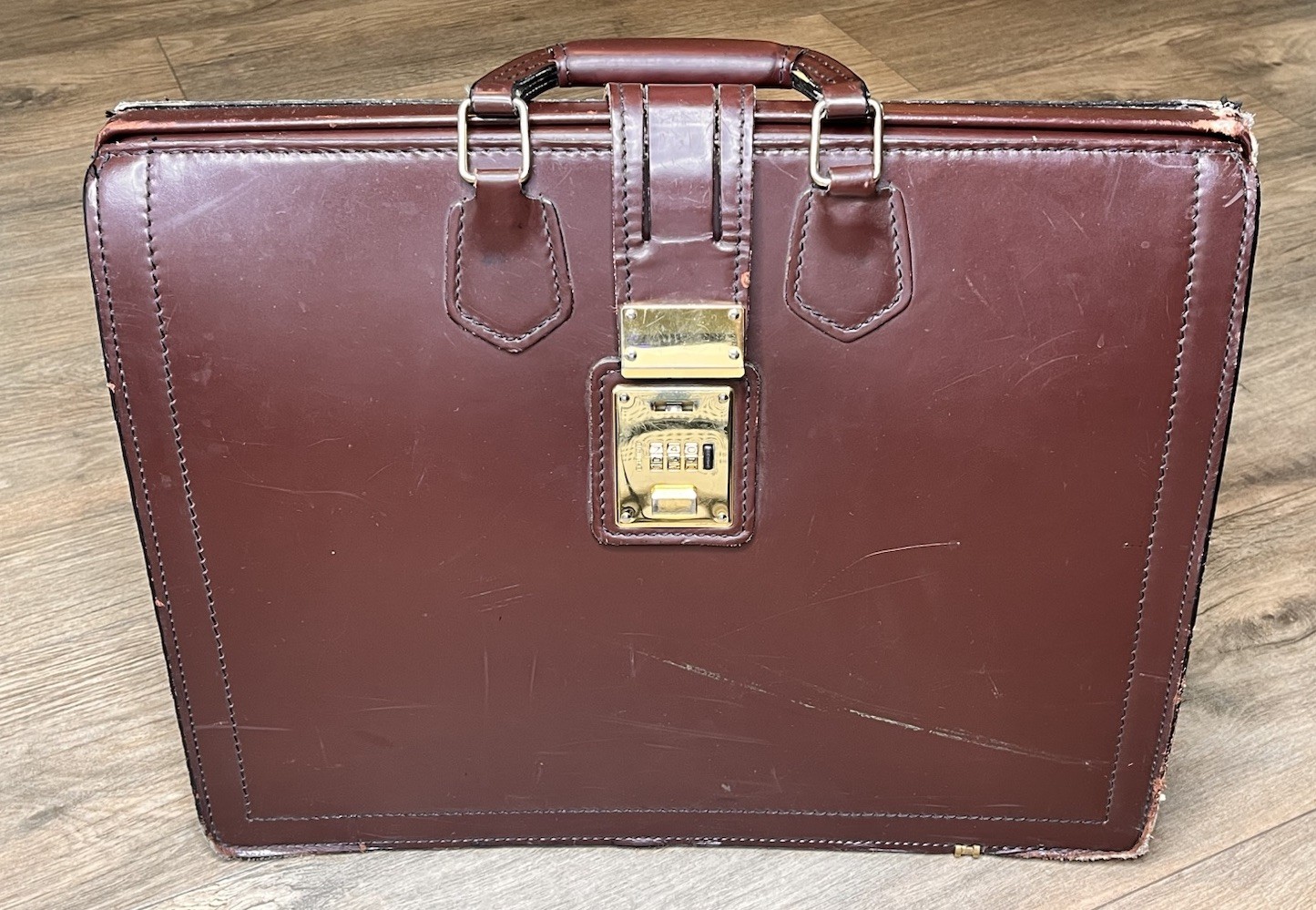 Vintage Korchmar Locking Leather Doctor’s Lawyers Briefcase