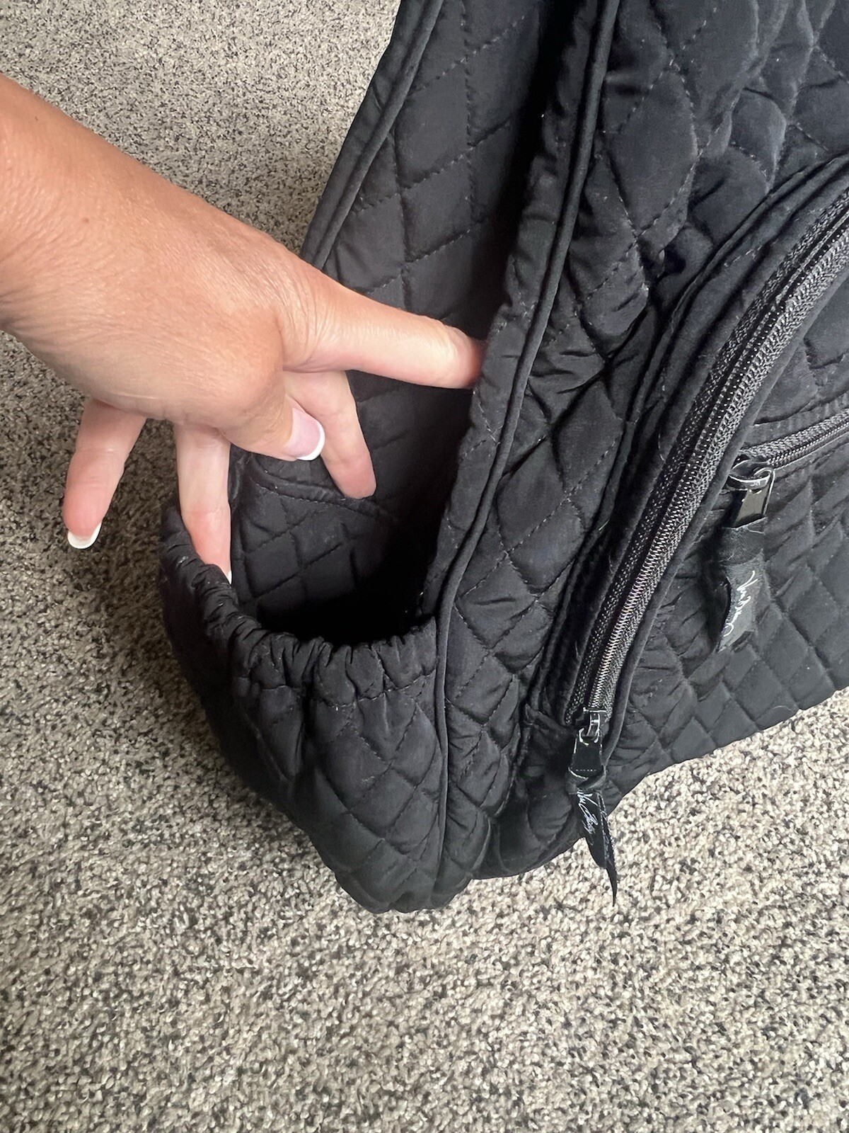 Vera Bradley Quilted Microfiber Backpack, Black