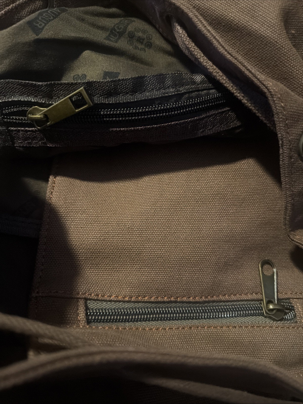 Augur Jans Brown Canvas Backpack Leather Trim Rucksack Mens Womens Bag