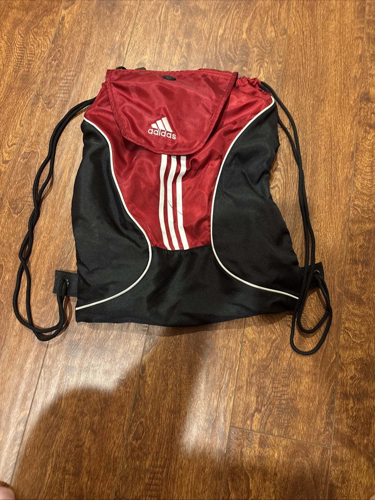 Adidas Alliance II Sackpack Drawstring Backpack SLING BAG Red 3 Stripes Logo