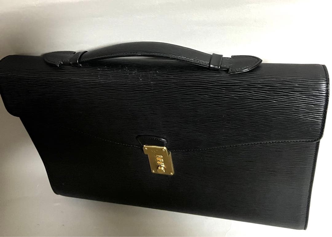 Parapini Men’s Black Leather Second Bag Italy Made Business Tote 27x38cm