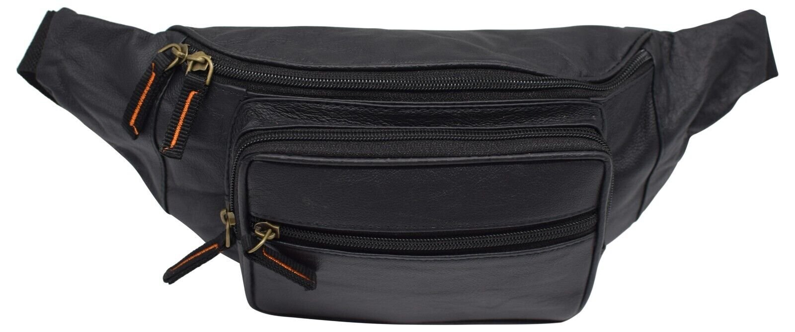 Cowhide Leather Fanny Pack Waist Bag Multifunction Hip Bum Bag Travel Pouch