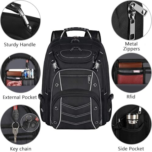 Extra Large Laptop Backpack 60L Grey TSA RFID Anti-Theft