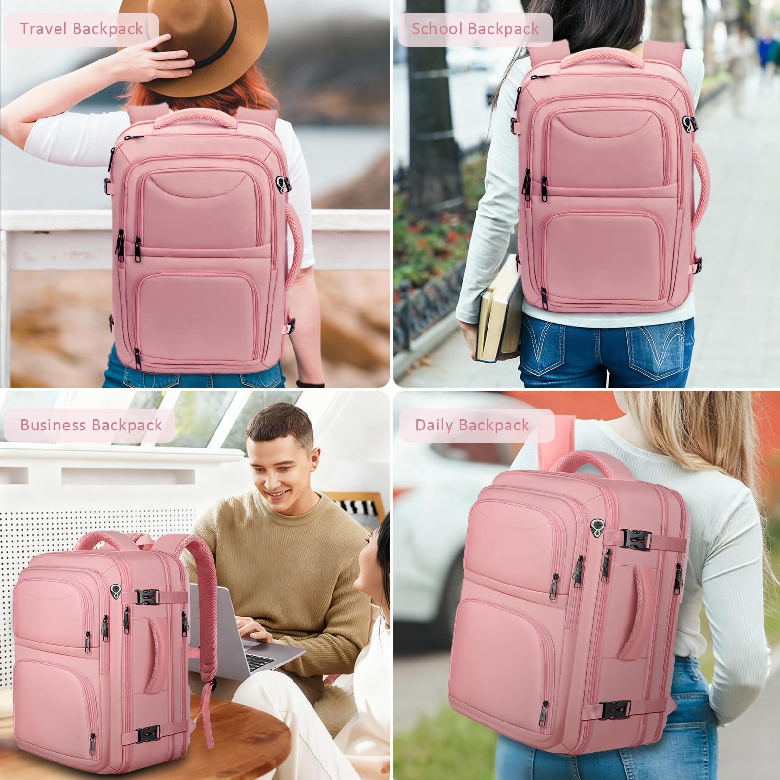 Travel Backpack 52L Expandable for 18.4 Inch Laptop – TSA Approved Carry
