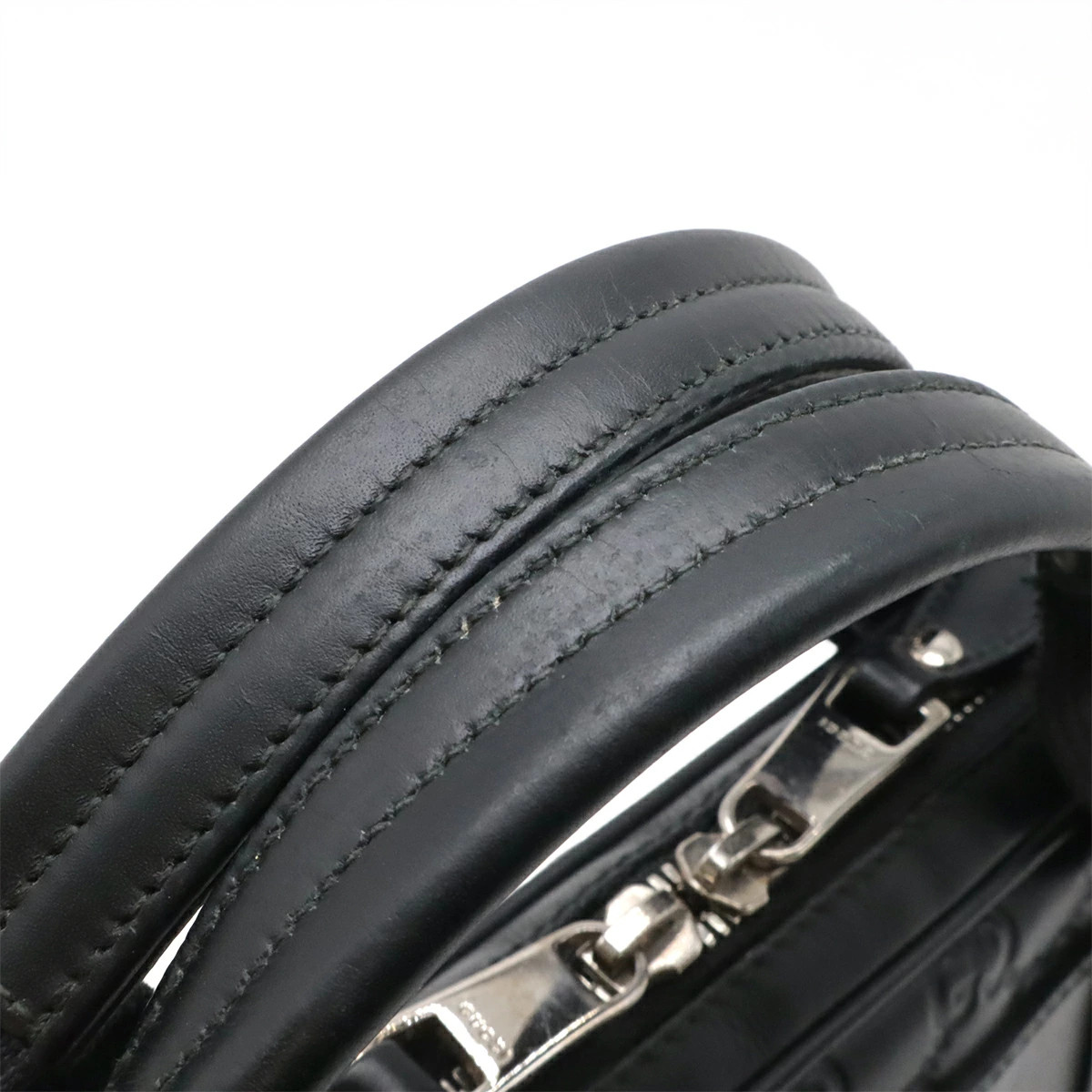 Gucci Guccissima rubber PC case business bag leather black silver hardware