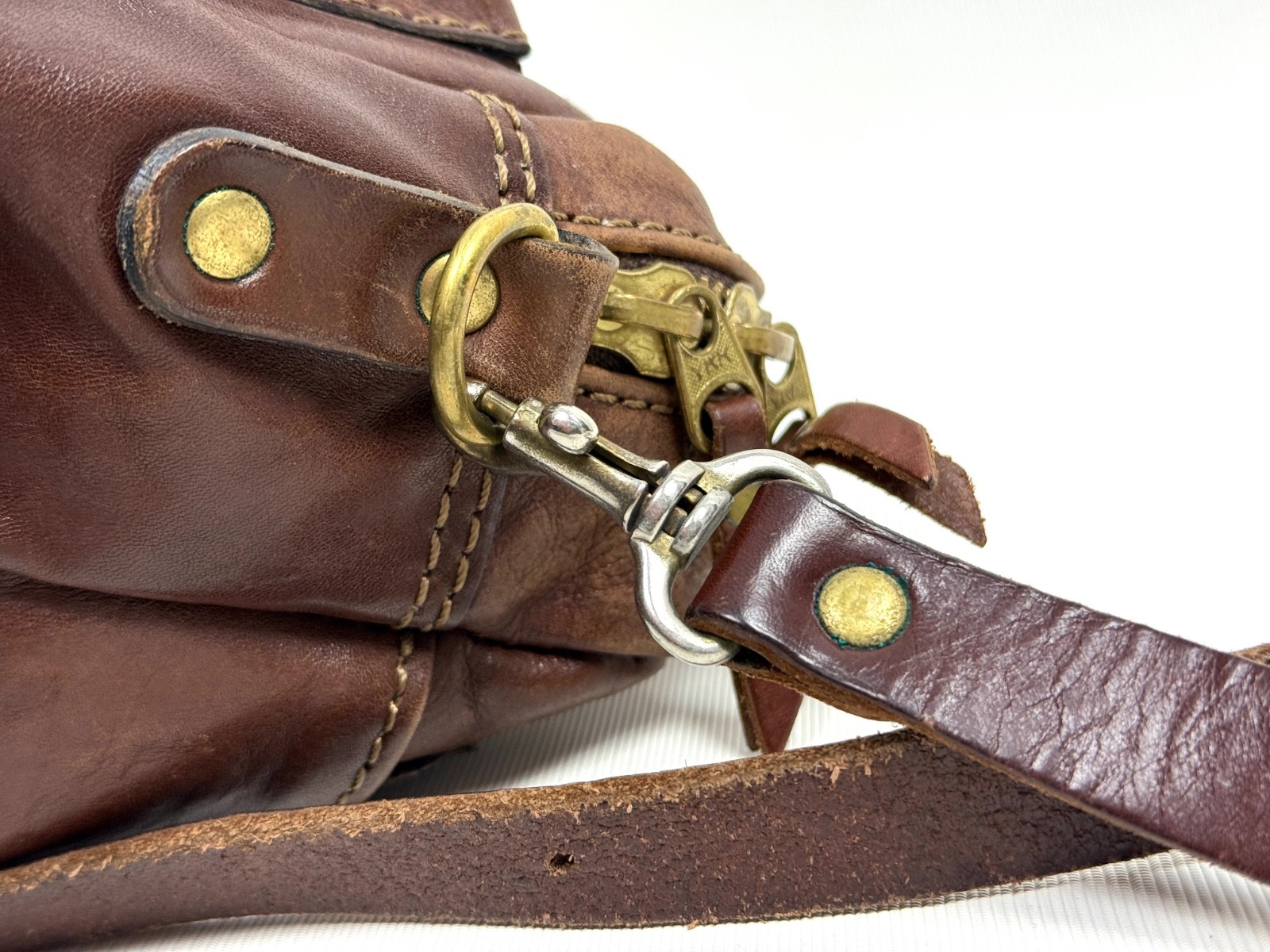 Herz Bag Leather Handmade 2way Multifunctional Shoulder Brown Unisex