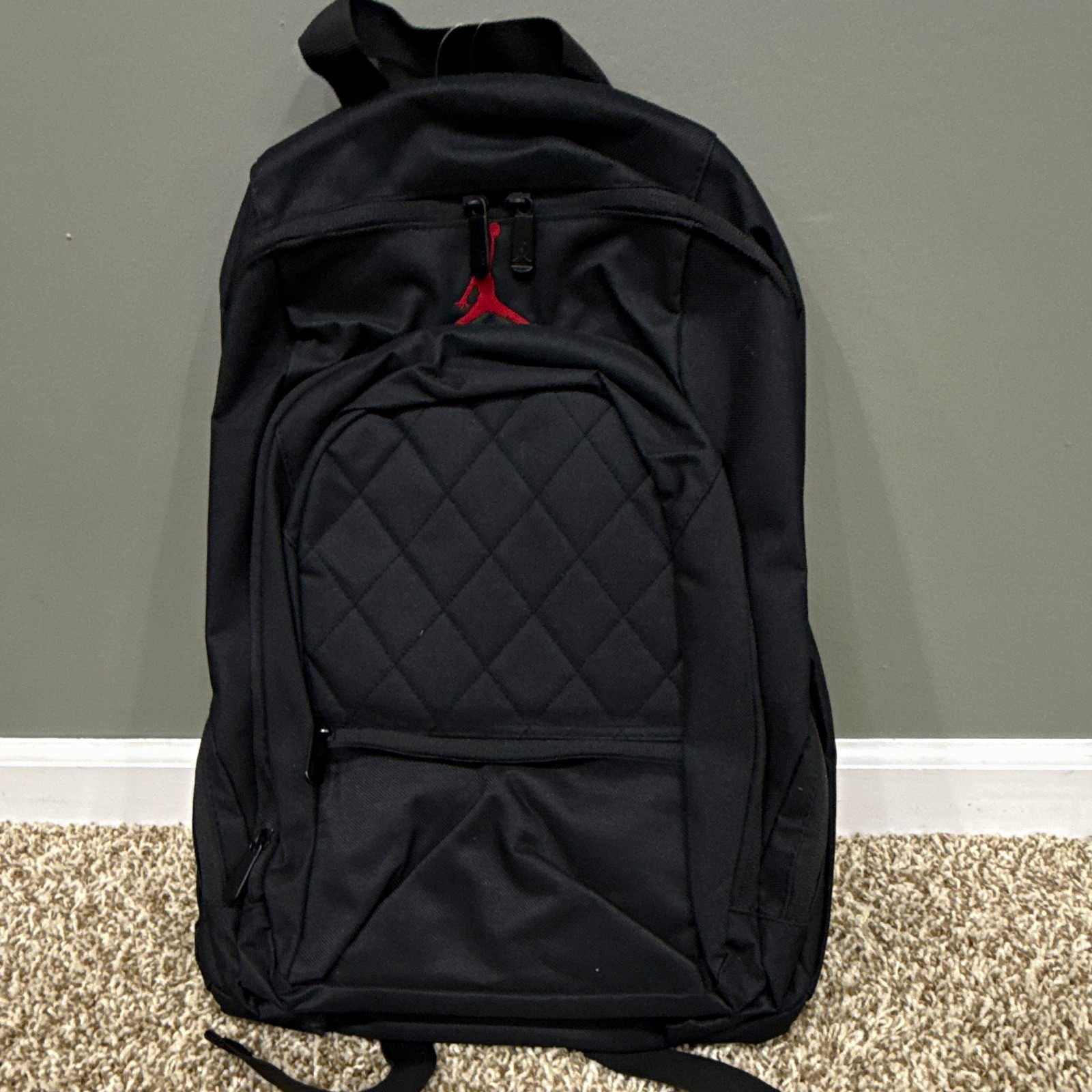 Jordan Jumpman Black Solid Zip Backpack Medium Men’s Adjustable Shoulder Strap