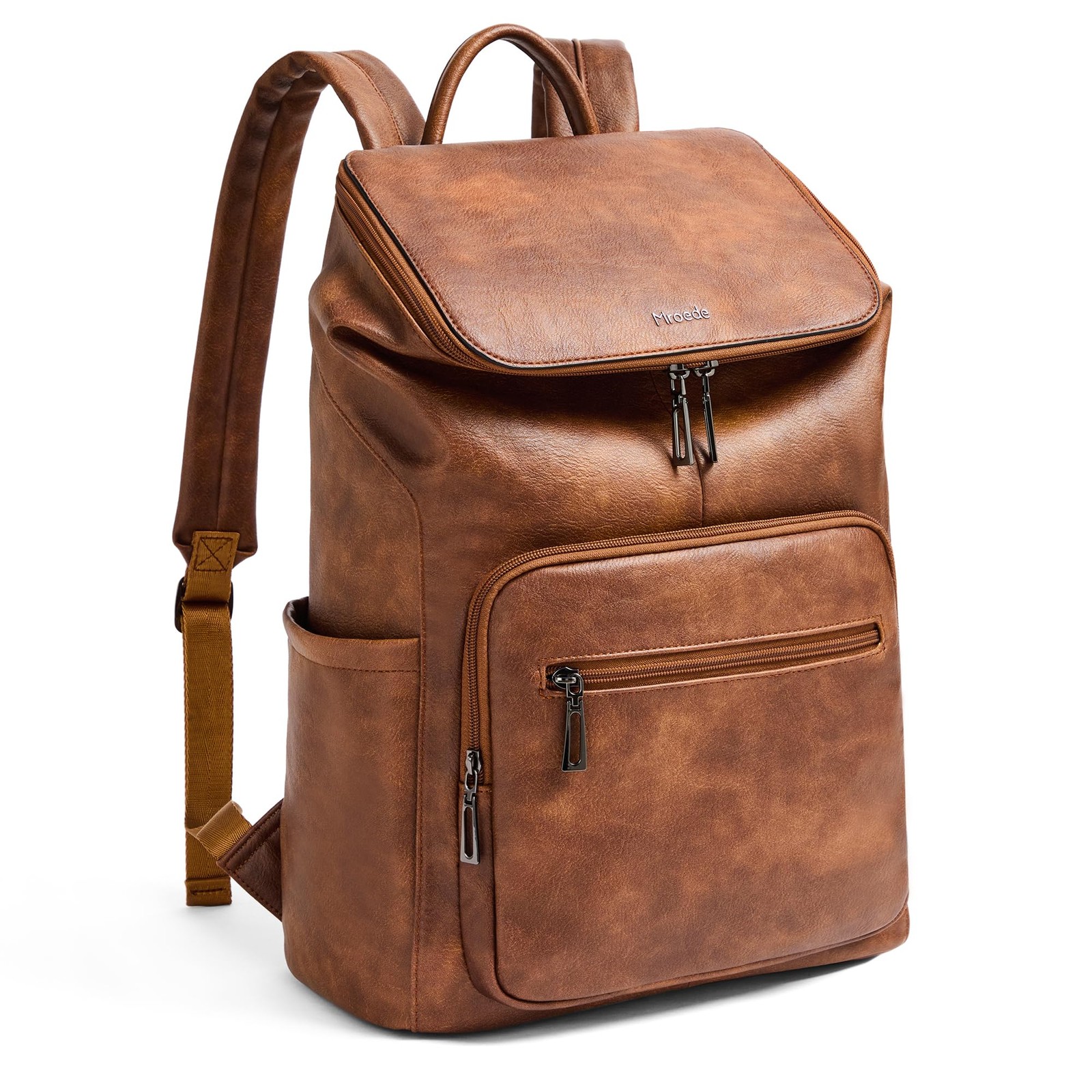 Leather Laptop Backpack for Women, 15.6 Inch Travel Backpack with Laptop Comp…
