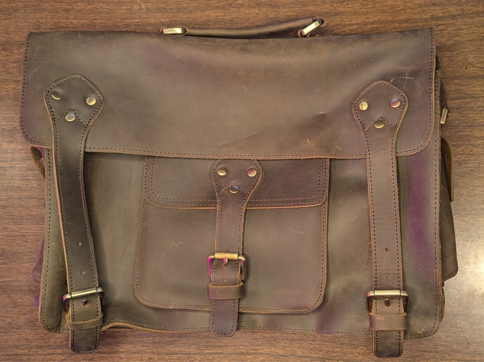 Genuine Leather Laptop / Messenger / Shoulder Briefcase / Bag Satchel