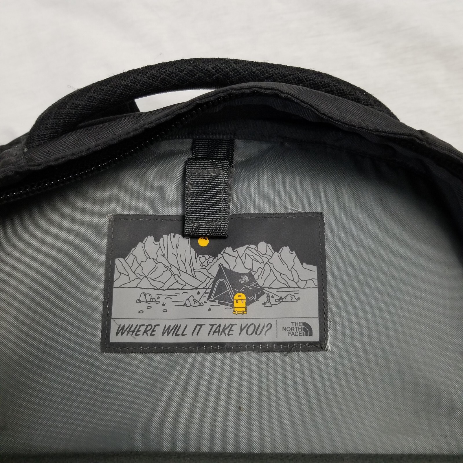 The North Face Fall Line Backpack Black Hiking Travel Outdoor School Work Logo