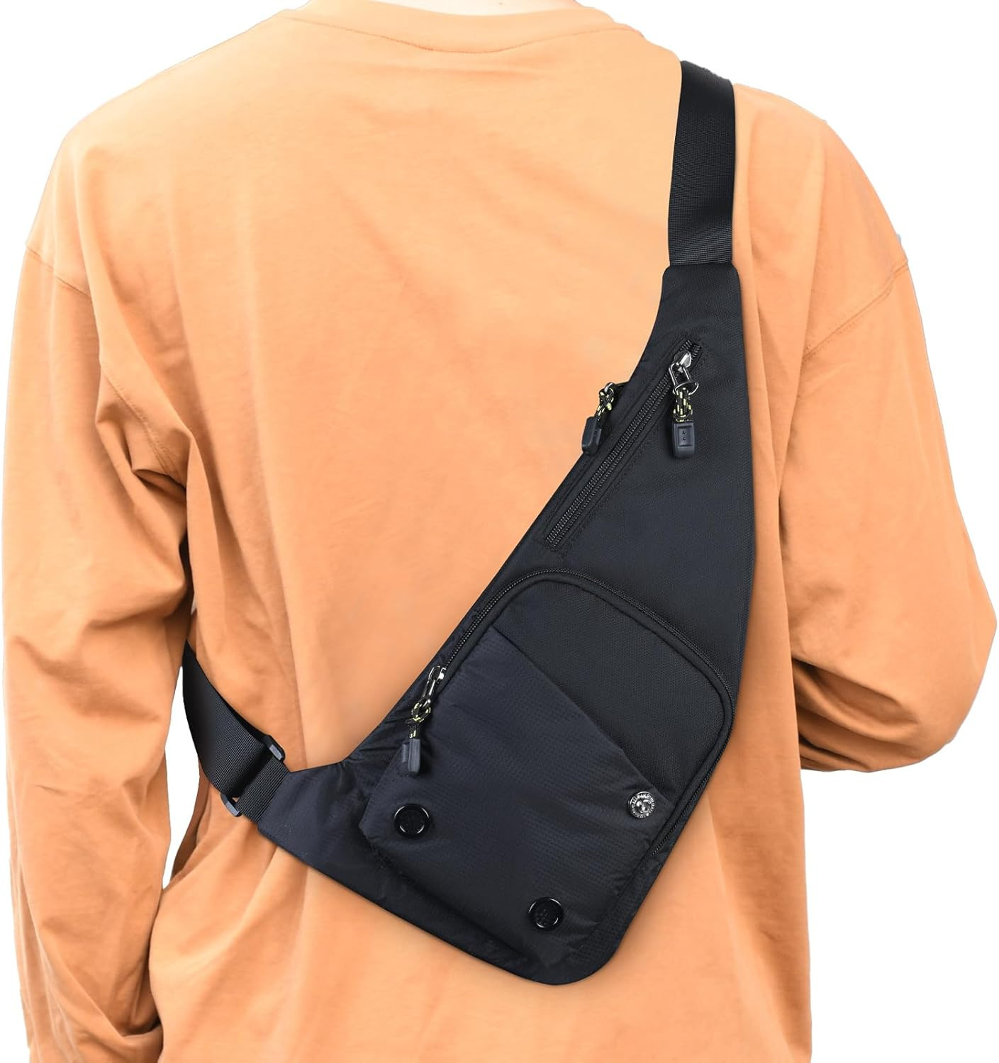 Small Sling Bag For Men Waterproof Crossbody Bag Man Purse Slim Chest Backpac…