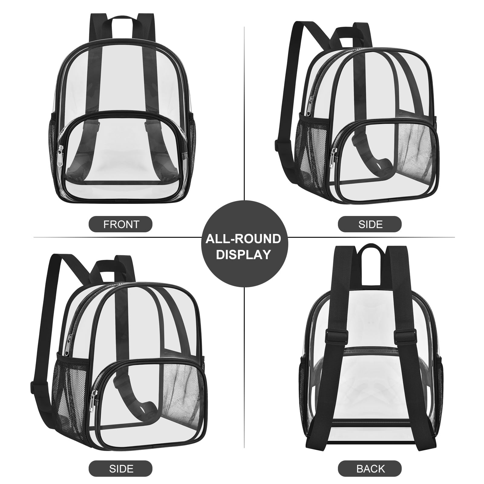 Clear Backpack for Stadium Events Small Clear Backpack 11.5×9.5×6 for Concert…