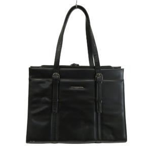 United Colors of Benetton Leather Briefcase Black AB 11x15in Men’s Business Bag