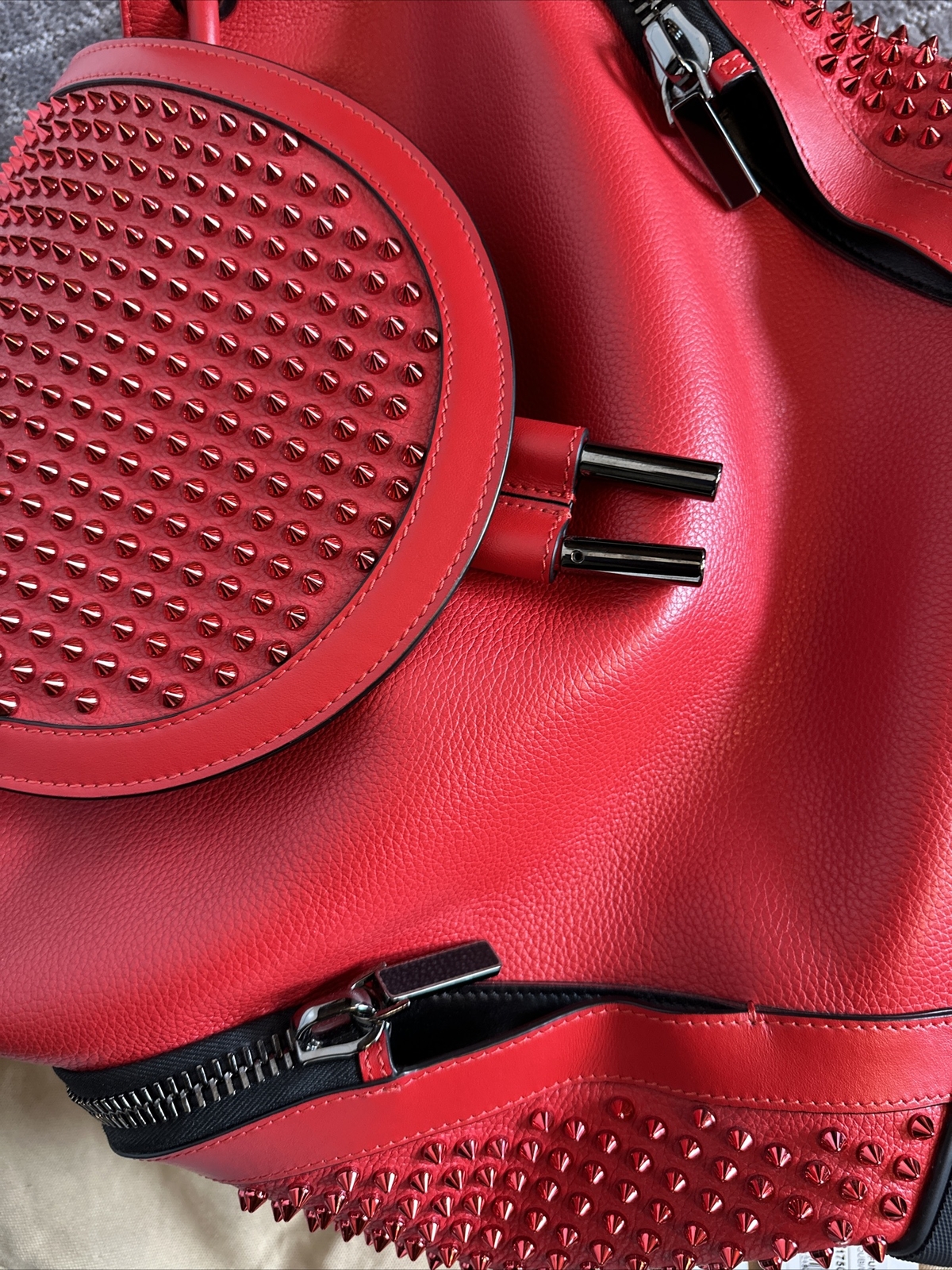 Christian Louboutin Spike Studs Explorafunk Backpack Red/black New