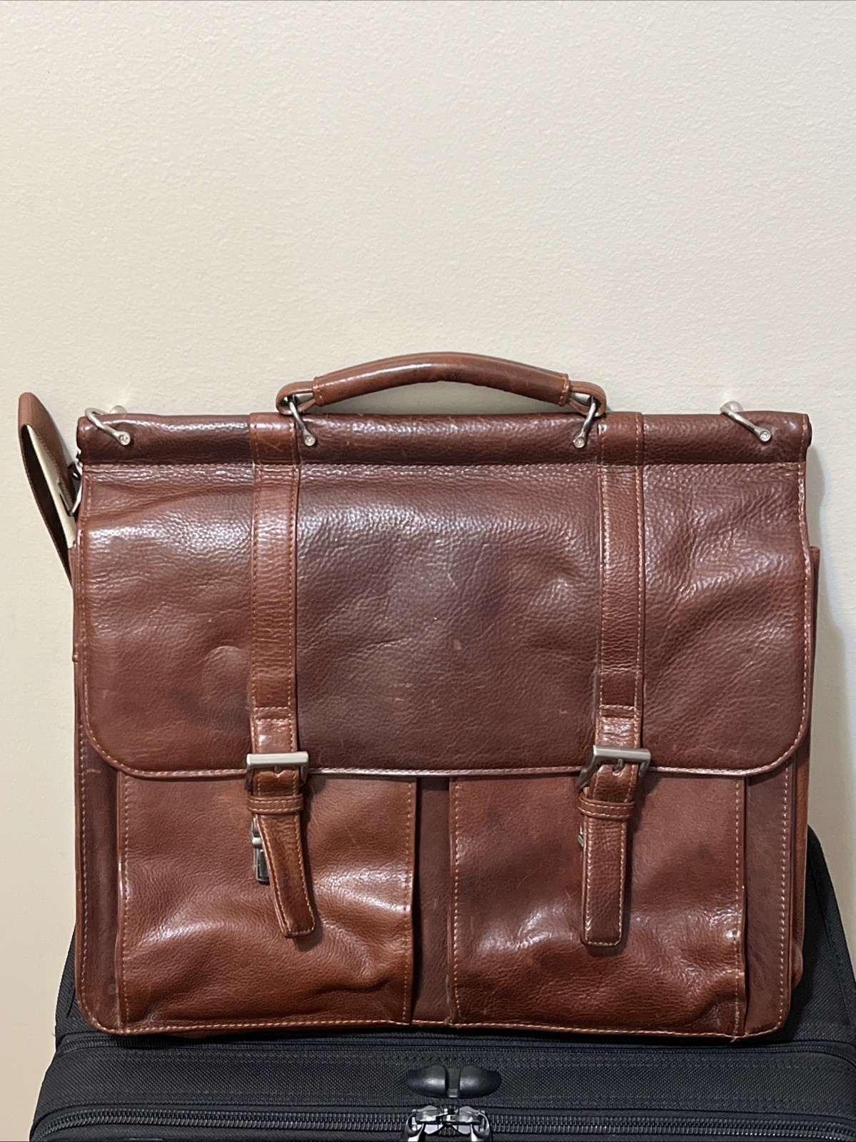 Wilsons Leather Messenger Bag Briefcase Laptop Shoulder Bag – Brown, EUC