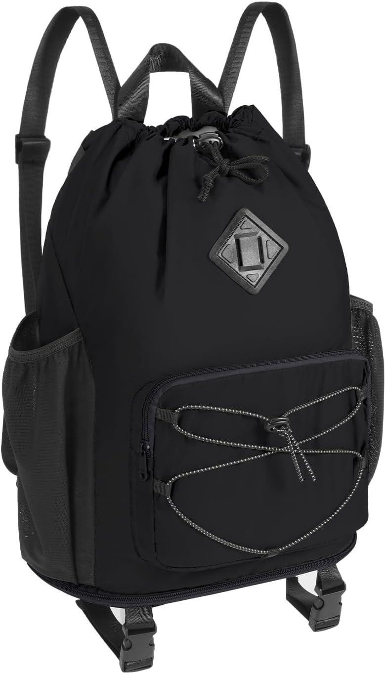Drawstring Backpack with Removable Wet Pocket, Sandproof Beach Backpack