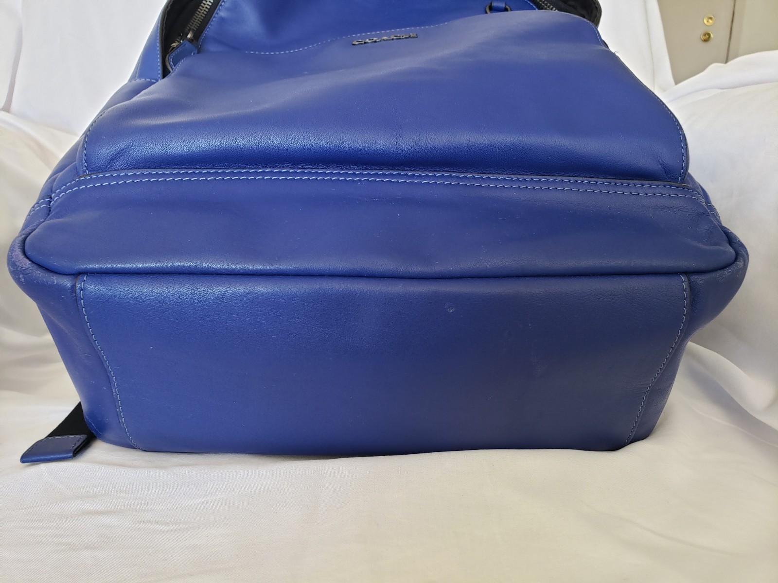 Coach C2934 Graham Leather Backpack RARE Electric Blue Gunmetal Hardware