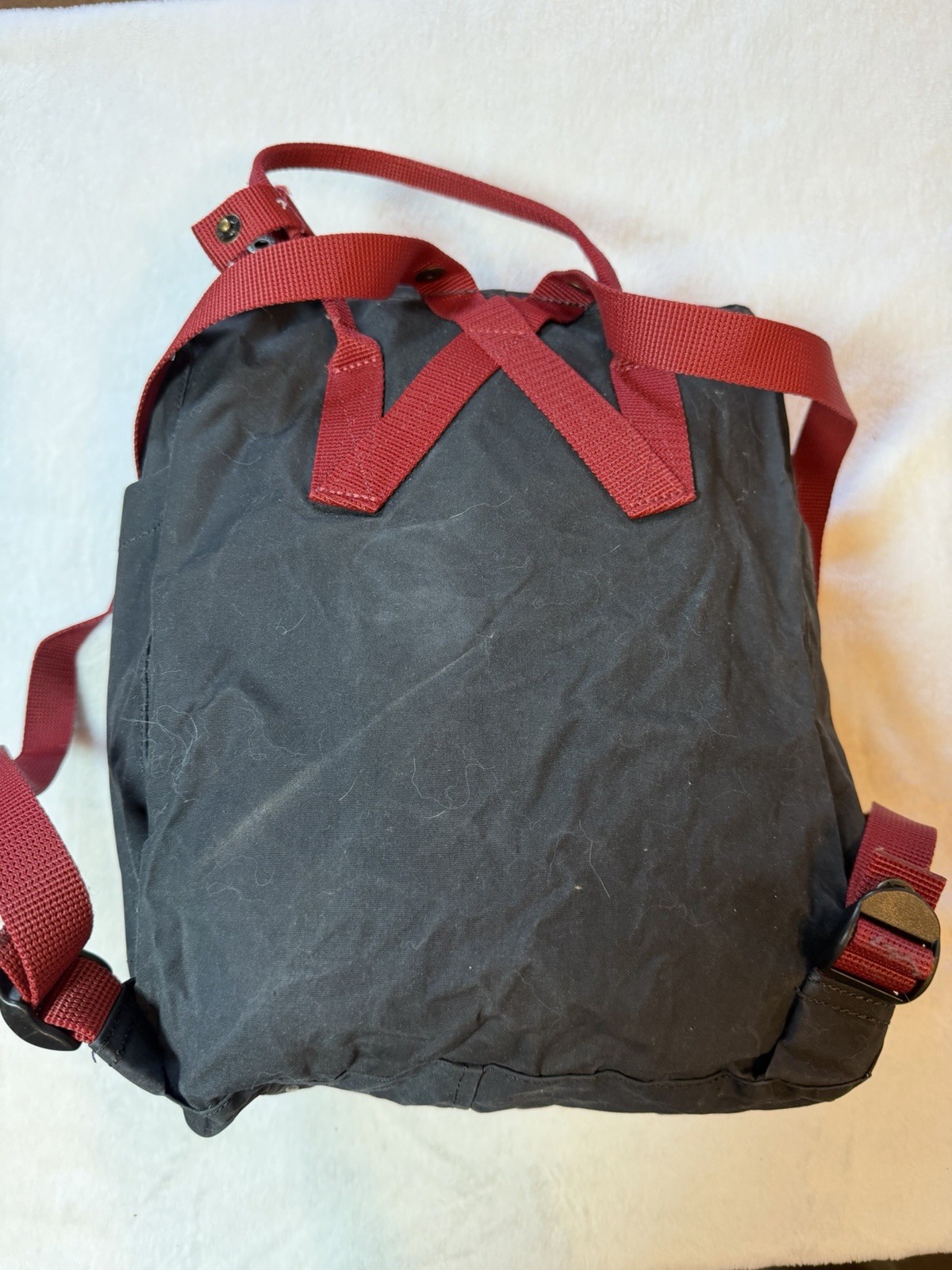 Fjallraven Kanken Backpack Black w/ Red Straps Classic School Travel Bag