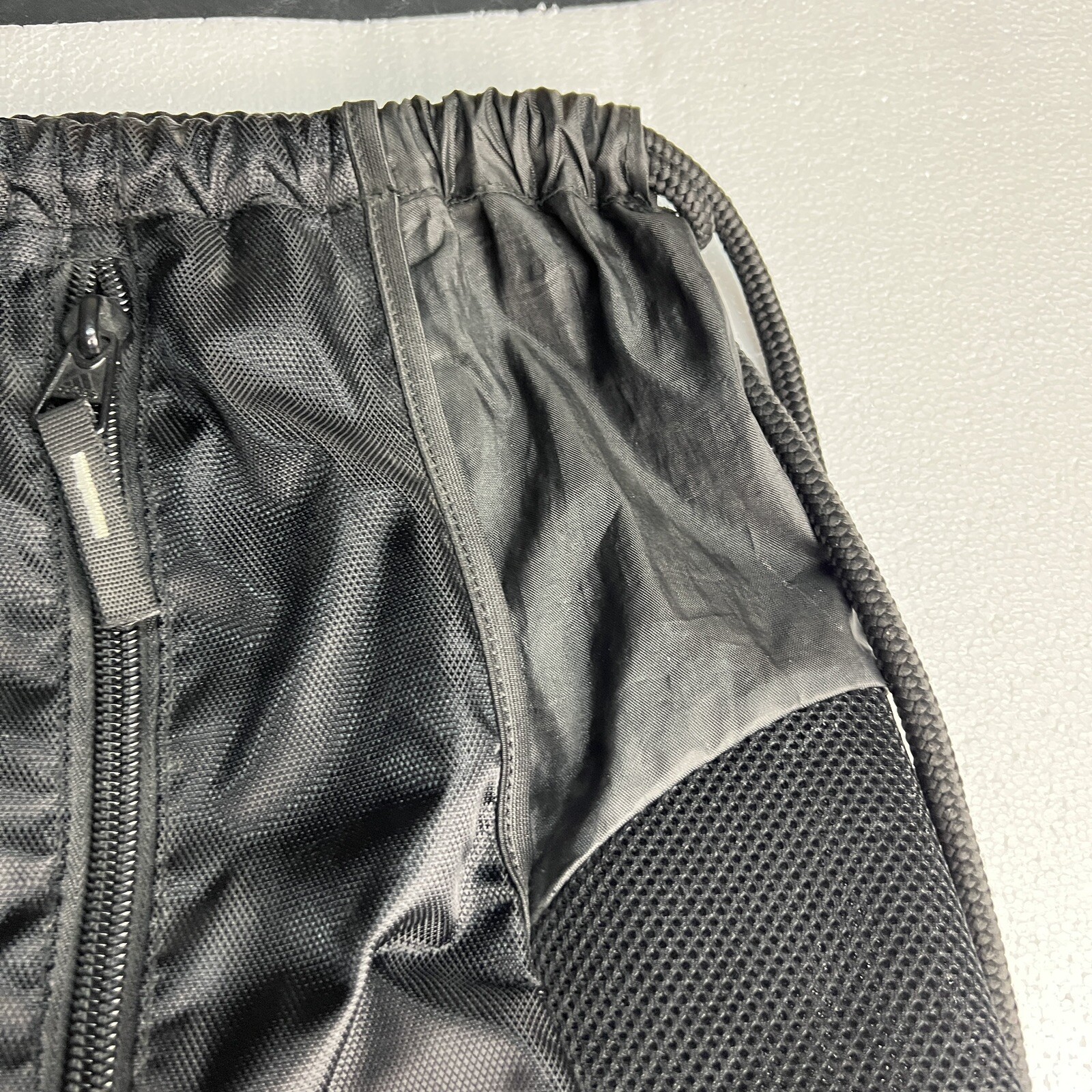 Adidas Drawstring Back Pack Black 3 Stripes Pocket Heavy Duty
