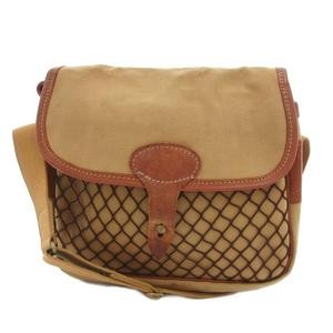 Liddesdale Beige Leather Shoulder Bag 23cm x 10.2in Vintage, B Condition