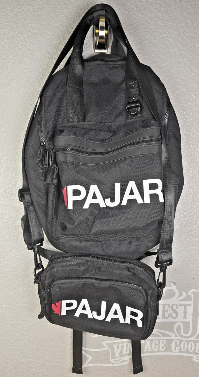 Pajar Canada Black Rucksack Backpack Logo Straps Utility & Crossbody Bag