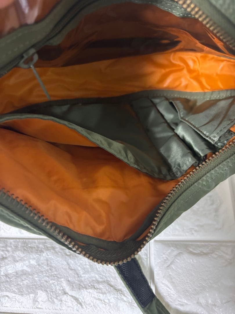 Authentic Porter Yoshida Kaban Oval Shoulder Bag Nylon Green 32cm Large Capacity